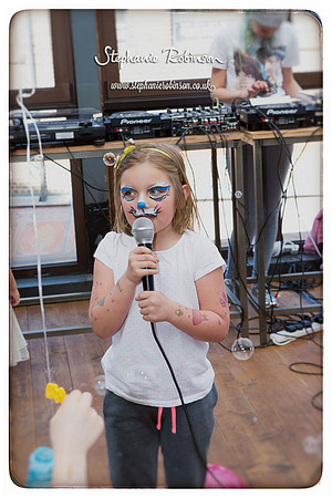 Girl holding microphone