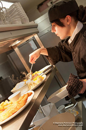 Waitress at Llywelyns Cafe Bar Bistro